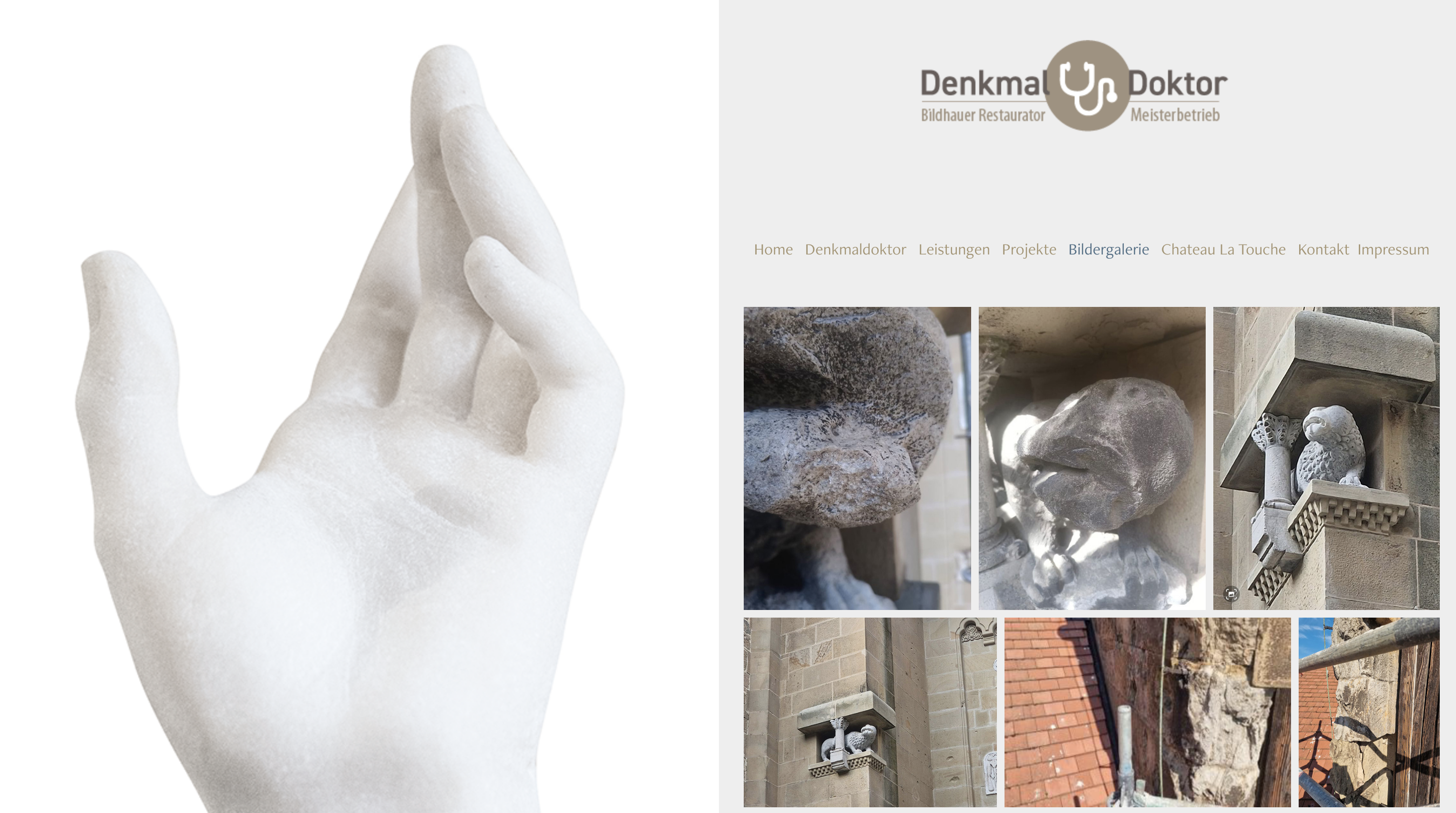 denkmaldoktor bildhauer, restaurator, website, webdesign, konzept, gestaltung, ausarbeitung